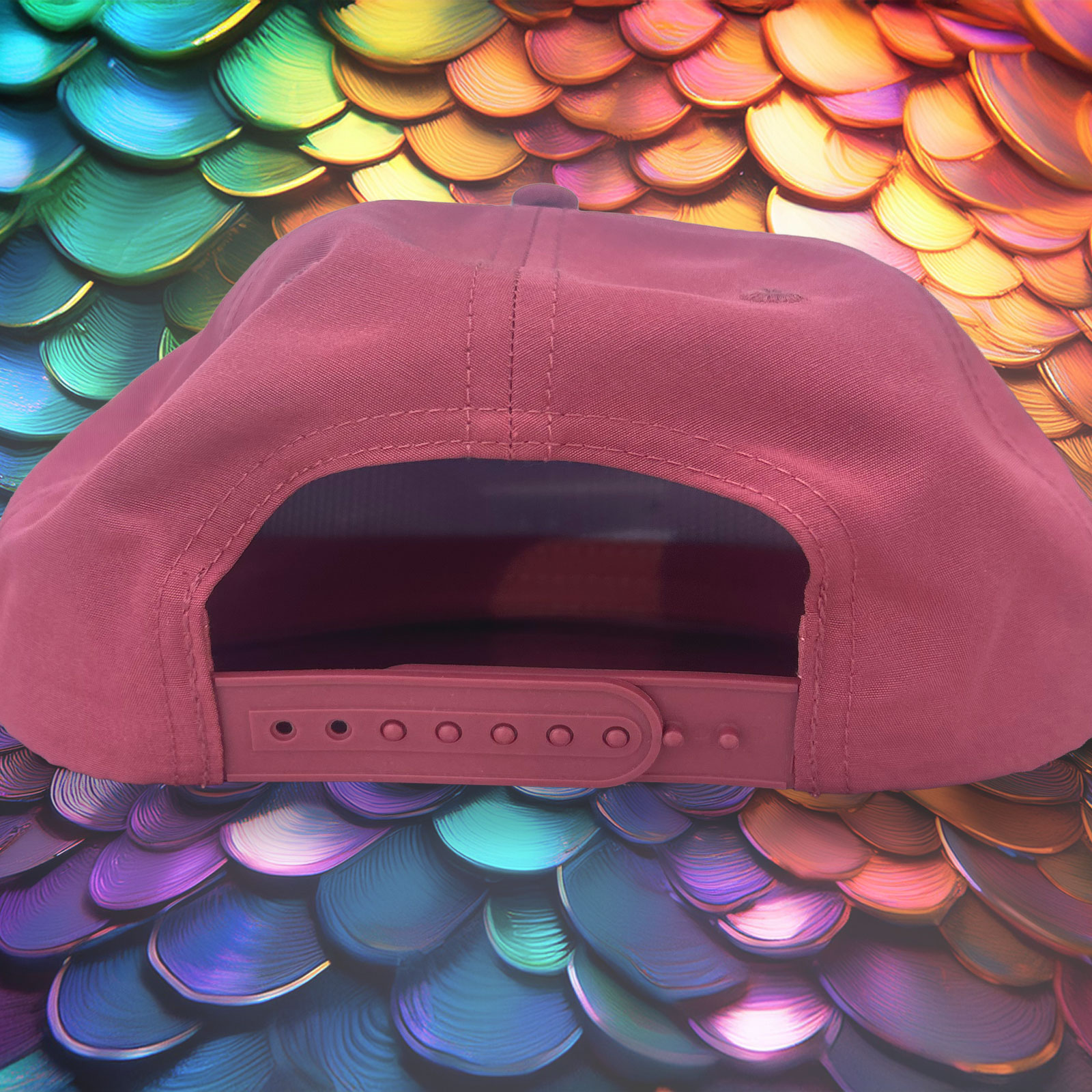 Snapback closure, back of hat