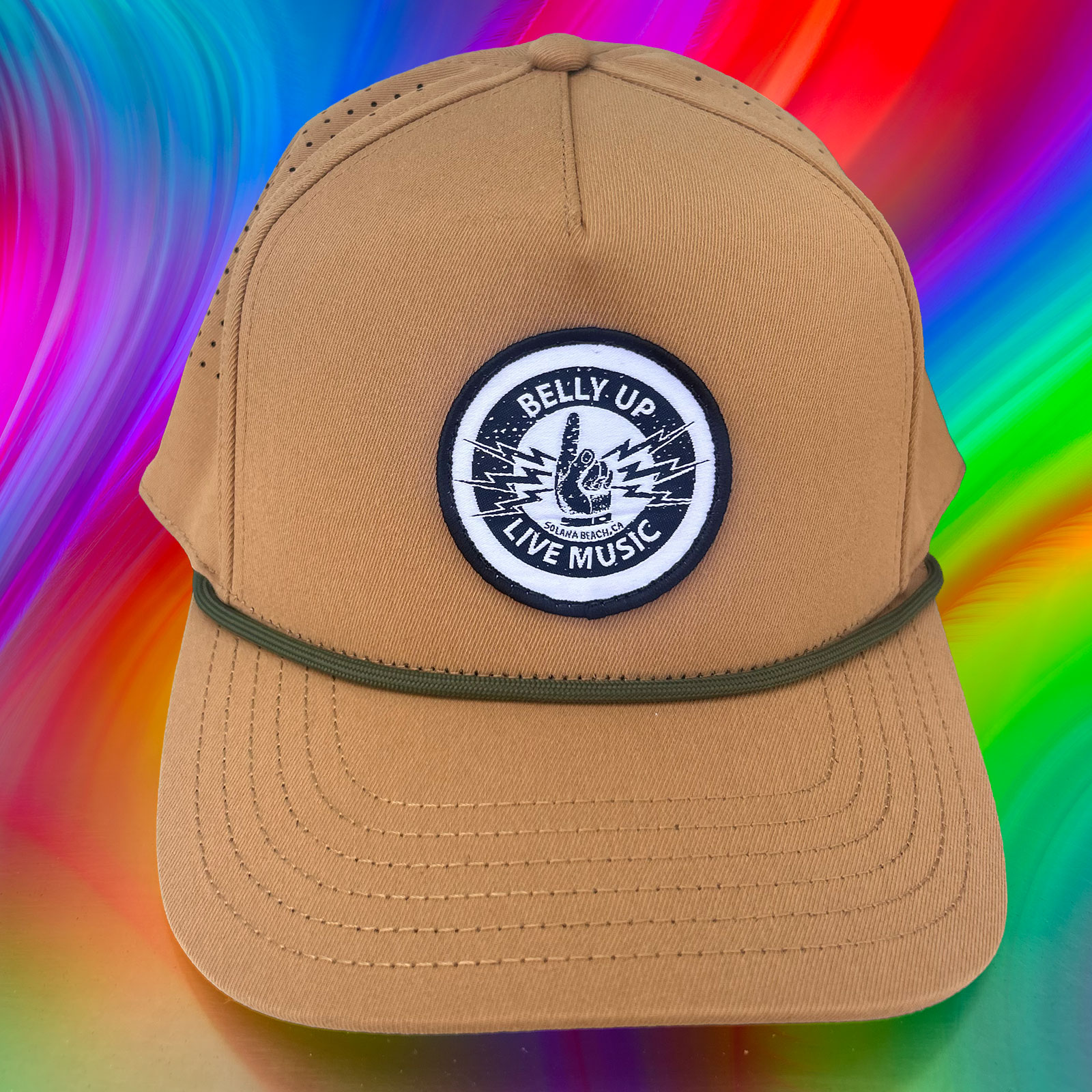 Lightning Finger Performance Mesh Snapback Light Tan